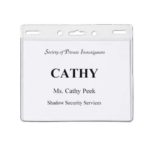 horizontal name badge holder for conferences